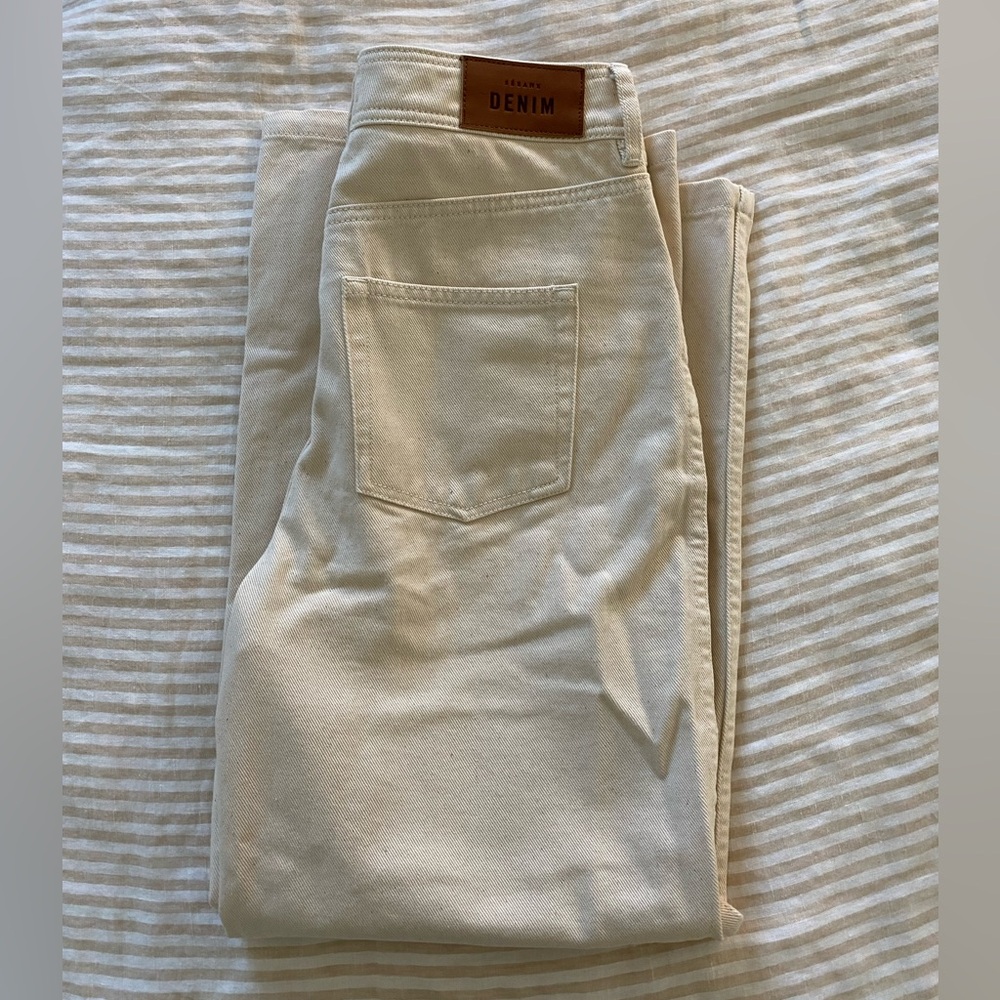 *never worn* sezane le crop pants in ecru 🤍🤎